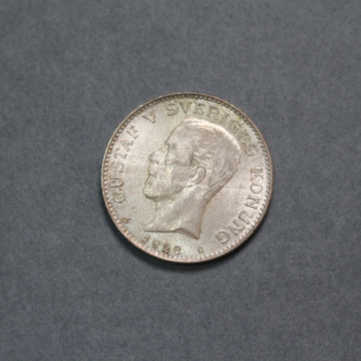 SLM 16742 - Mynt, 1 krona silvermynt typ I 1928, Gustav V