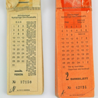 SLM 36322 1-2 - Biljetter från Nyköpings Omnibustrafik, omkring 1960