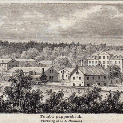 SLM 15927 - Tumba pappersbruk, tidningsklipp 1873