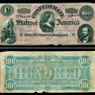 SLM 16992 3 - Sedel, 100 Dollar, Confederated States of America 1864