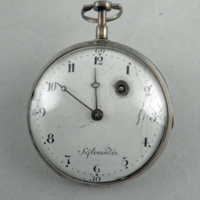 SLM 5206 - Fickur i silverboett, uret tillverkat av J.A. Sylvander i Åbo, boetten signerad Olof Ekman, Stockholm 1794