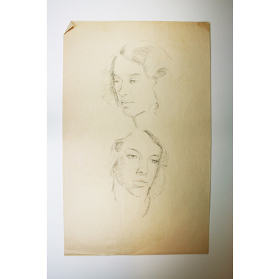 SLM 50053 1-2 - Teckningar av Bodil Güntzel (1903-1998), kvinnoporträtt