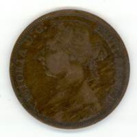 SLM 5808 33 - Mynt, 1 penny 1891, Victoria av England