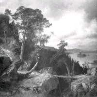SLM R159-82-12 - 'Landskap från Kolmården' av Alfred Wahlberg, 1866