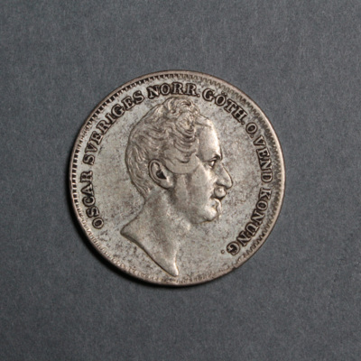 SLM 16614 - Mynt, 1/2 riksdaler silvermynt 1848, Oscar I