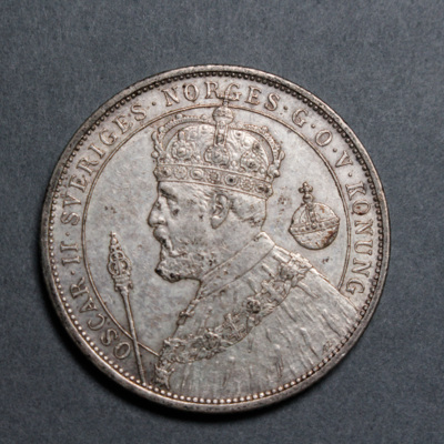 SLM 12597 23 - Mynt, 2 kronor silvermynt typ V 1897, Oscar II