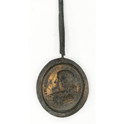 SLM 13982 10 - Medaljunderlag, kopparmatris avsedd för galvanoplastisk reproduktion