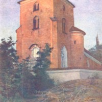 SLM M036256 - Tyresö kyrka målad av Prins Eugen, litografi