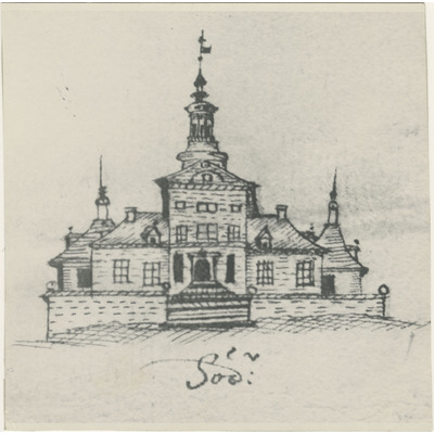 SLM M034337 - Stenhammars slott på 1680-talet efter Erik Agner