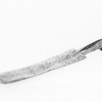 SLM 2775 - Klappträ med skuren dekoration och inskription B P S 1820, från Kila socken
