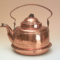SLM 15134 - Stor kaffepanna av koppar, försedd med fläns