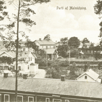 SLM P2013-578 - Vykort, Parti af Malmköping, 1915