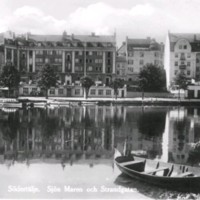SLM M028883 - Del av sjön Maren och Strandgatan.