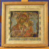 SLM 24907 - Ikon, Maria med Jesusbarnet, 1600- 1700-tal