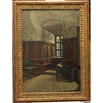 SLM 8167 - Oljemålning, hertig Karls kammare på Gripsholm, av Edvard Forsström år 1880