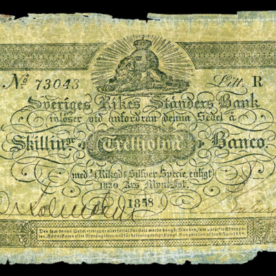SLM 16975 - Sedel, 32 Skillingar Banco 1858