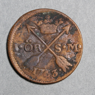 SLM 16937 - Mynt, 1 öre kopparmynt 1763, Adolf Fredrik