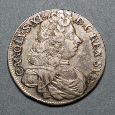 SLM 16136 - Mynt, 2 mark silvermynt typ XXVIII (F) 1695, Karl XI
