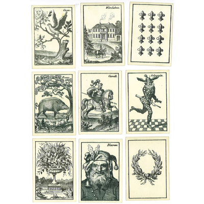 SLM 12136 - Kille, spelkort i trälåda, ca 1870