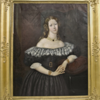 SLM 11409 1 - Målning, porträtt av Maria Charlotta Herrström f. Sjögren, 1830-tal