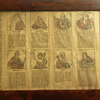 SLM 29334 - Inramat handkolorerat träsnitt, bibliska personer, 1848