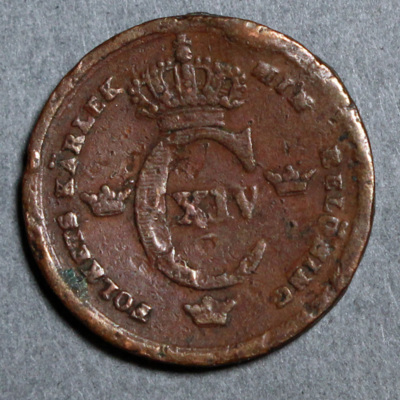 SLM 11046 12 - Mynt, 1/3 skilling banco kopparmynt 1836, Karl XIV Johan