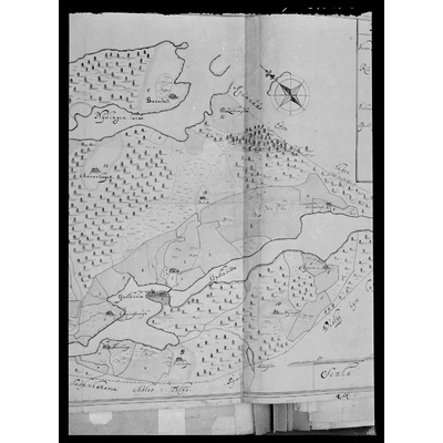 SLM X4568-78 - Karta över Yxtaholms ägor år 1684