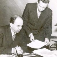 SLM M030465 - Ivar Schnell och Carl Gustaf Blomberg år 1952