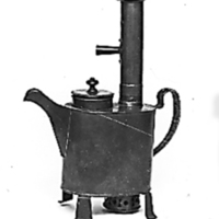 SLM 140 - Kaffekokare av koppar, försedd med högt rör, från Berga-Tuna i Tuna socken
