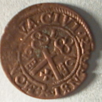 SLM 16002 - Mynt, 1 1/2 schilling kopparmynt 1623, Riga, Gustav II Adolf