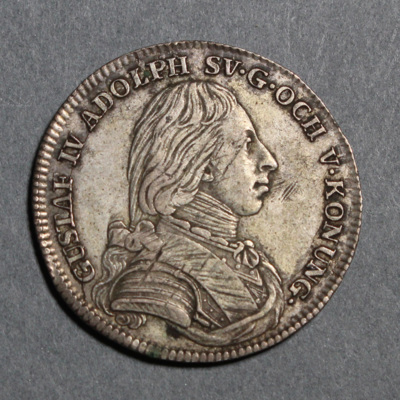 SLM 16421 - Mynt, 1/6 riksdaler silvermynt typ II 1800, Gustav IV Adolf