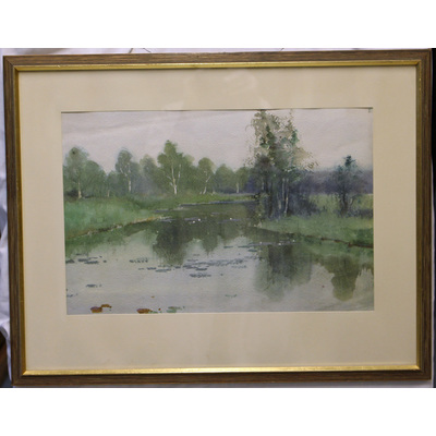 SLM 11057 - Akvarell, sörmländskt landskap, av Charlotte Lewenhaupt (1855-1957)