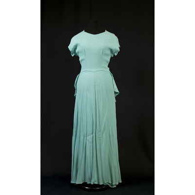 SLM 37730 1-2 - Turkos hemsydd klänning från 1950