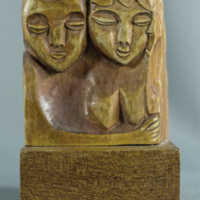 SLM 37303 - Skulptur föreställande Adam och Eva.