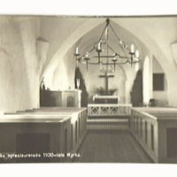 SLM M013158 - Nykyrka kyrka, vykort taget efter restaureringen 1929