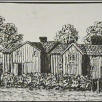 SLM M021909 - Lilla Trädgårdsgatan 4 i Nyköping, teckning av Knut Wiholm