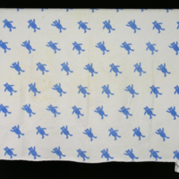 SLM 29377 - Vit babyfilt med blå nallar, av bomullsflanell
