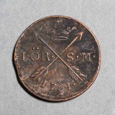SLM 16928 - Mynt, 1 öre kopparmynt 1761, Adolf Fredrik
