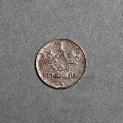 SLM 12597 76 - Mynt, 1 öre järnmynt 1918, Gustav V