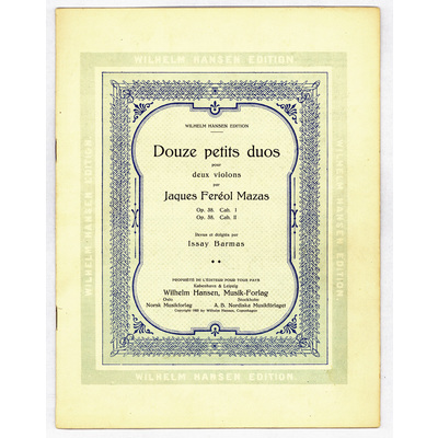 SLM 30036 - Nothäfte, musik för fiol av Jaques Férérol Mazas, 1920-tal