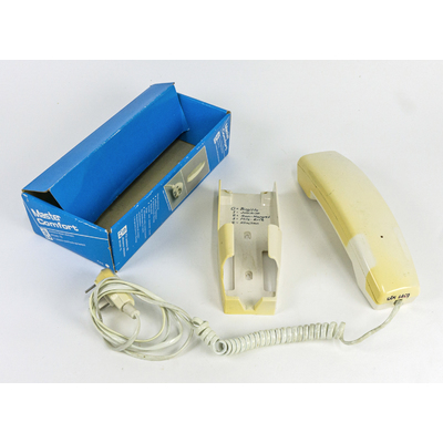 SLM 56459 - Telefon med vägghållare och originalask, modell Master Comfort, 1980-tal