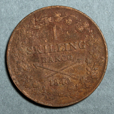 SLM 16529 - Mynt, 1 skilling kopparmynt typ II 1840, Karl XIV Johan