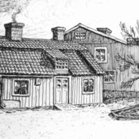 SLM M020649 - Brunnsgatan 10 i Nyköping, teckning av Knut Wiholm