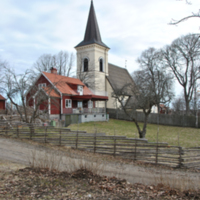 SLM D10-312 - Tuna kyrka, kyrkmiljö öster om kyrkan