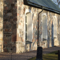 SLM D08-600 - Gåsinge kyrka. Långhusets södra fasad