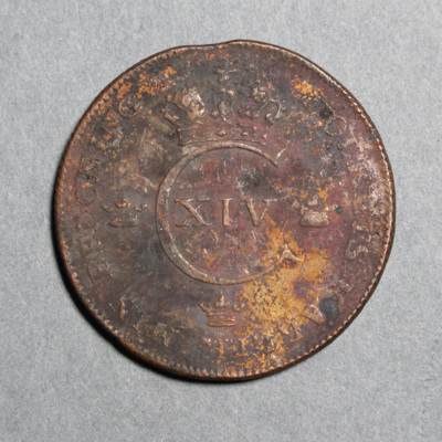 SLM 8312 1 - Mynt, 1 shilling kopparmynt, Karl XIV Johan, 1821