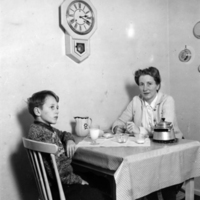 SLM R180-78-11 - Fru och son Andersson år 1945