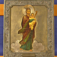SLM 10370 - Ikon, Maria med Jesusbarnet, ca 1900