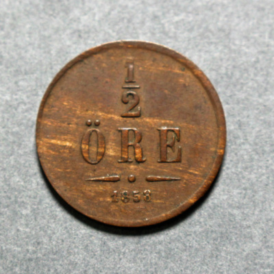 SLM 16692 - Mynt, 1/2 öre bronsmynt 1858, Oscar I