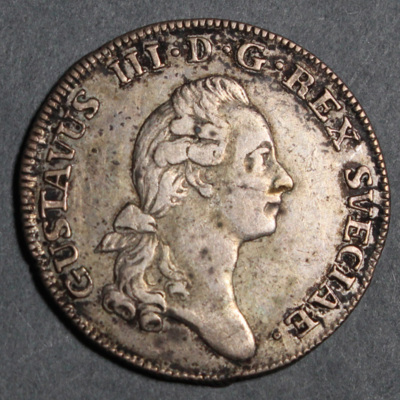 SLM 16401 - Mynt, 16 öre silvermynt typ II 1777, Gustav III